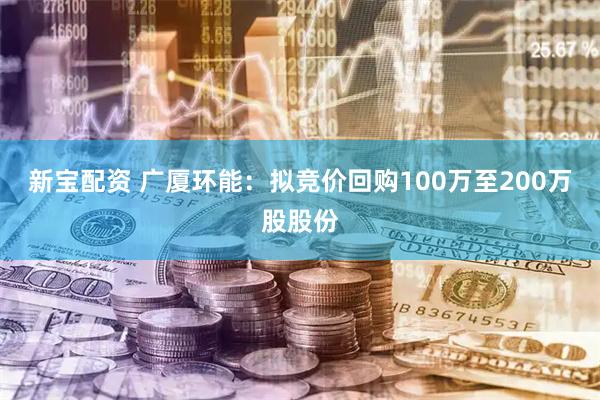 新宝配资 广厦环能：拟竞价回购100万至200万股股份