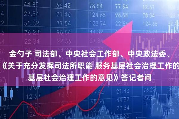 金勺子 司法部、中央社会工作部、中央政法委、财政部负责人就《关于充分发挥司法所职能 服务基层社会治理工作的意见》答记者问