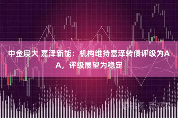 中金宸大 嘉泽新能：机构维持嘉泽转债评级为AA，评级展望为稳定